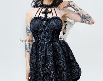 chinese dress ladies Kimmie Lace-Up Corset Satin Skater Dress main image 1