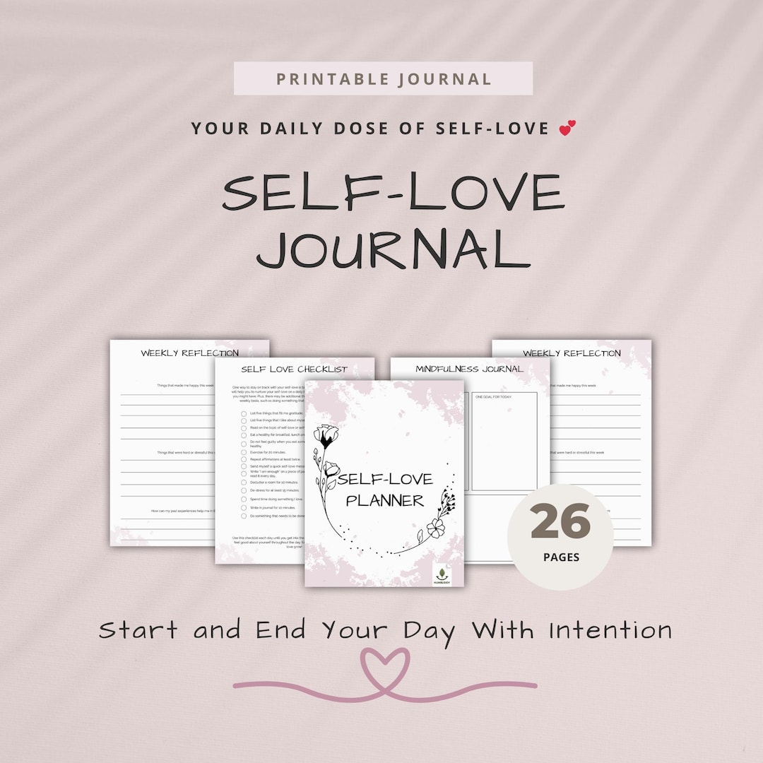 Daily Journal Template, Self Love Planner, Wellness Journal for Mental ...