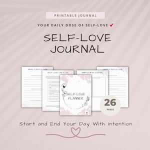 Cuaderno de ejercicios y planificador de amor propio: diario de bienestar diario para la salud mental, gratitud, afirmaciones y seguimiento de hábitos. Formato imprimible (tamaño A5 y carta EE. UU.).