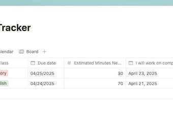 Tracker dei compiti (modello Notion)