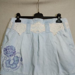 Desigual Blue Denim Mini Skirt Size 38