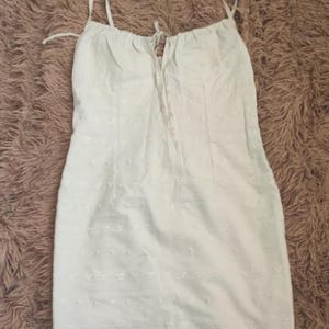 Select White Spaghetti Strap Mini Eyelet Sundress Size 10
