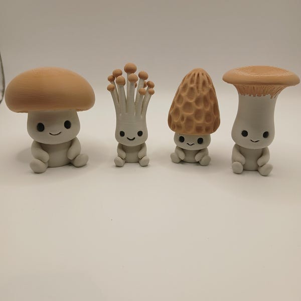 Mushroom Desk Pals - 3D Printed Desk or Shelf Decoration