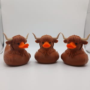Highland Cow Duck - Premium 3D Printed Jeep Accessory - The Duck Vault