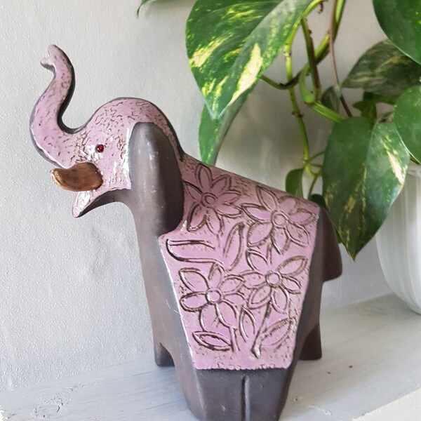 Mid century, 8" x 8" / retro /ceramics elephant figurine,  Design , Ke Iwar, Sweden
