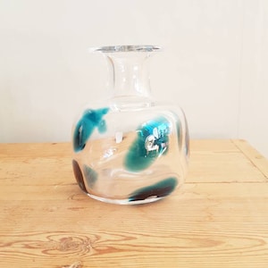 Amazing vintage handblown swedish glass vase, deigned, Margareta Hennix, Johansfors glasbruk / 6 1/4&quot; x 5 1/4&quot;