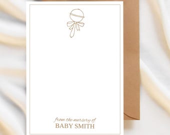 Thank You Card Custom Baby Shower Stationery Personalized From The Nursery Of Note Minimalist Newborn Gift for New Parent Baby Gift New Mom