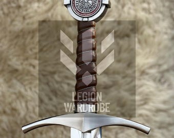 Templar Sword with Scabbard – Handmade Medieval Collectible, Knight Accolade Sword Decor, Crusader Replica Gift for him