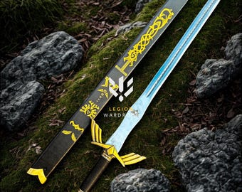 Replica della spada master Zelda Black Edition fatta a mano con fodero / Legion Wardrobe Skyward Sword da collezione / Regalo per lui