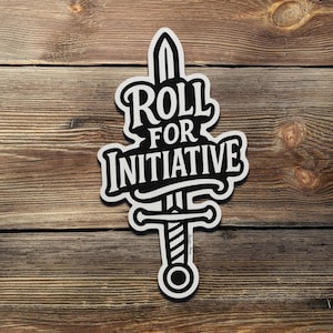 Roll For Initiative Sticker DnD Sword Vinyl Gaming Decal for Dungeon Masters Tabletop RPG Fans Laptop Notebook Water Bottle Gift