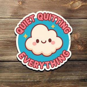 Sticker nuage Kawaii Arrêter de fumer : Humour drôle sur la santé mentale