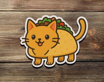 Taco Cat Vinyl Sticker – Funny Food and Animal Mashup Design