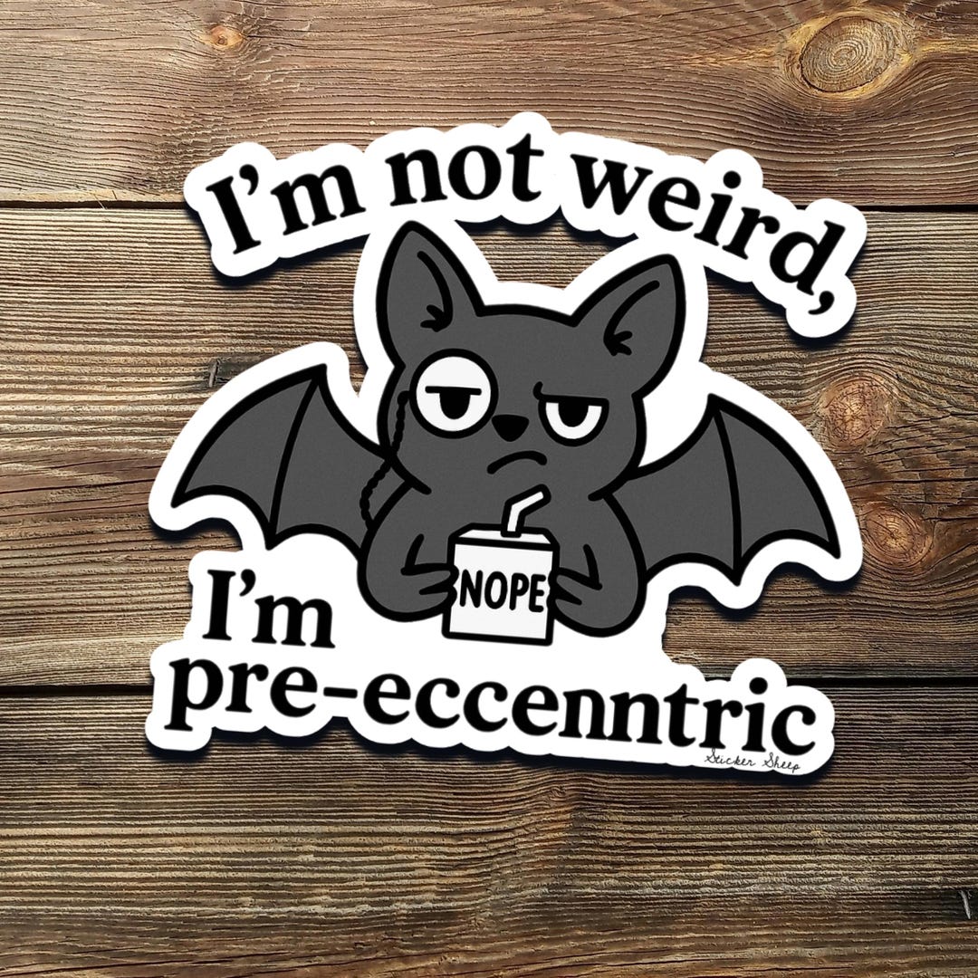 Grumpy Bat Nope Juice Sticker: Funny Goth Humor Vinyl Decal - Etsy