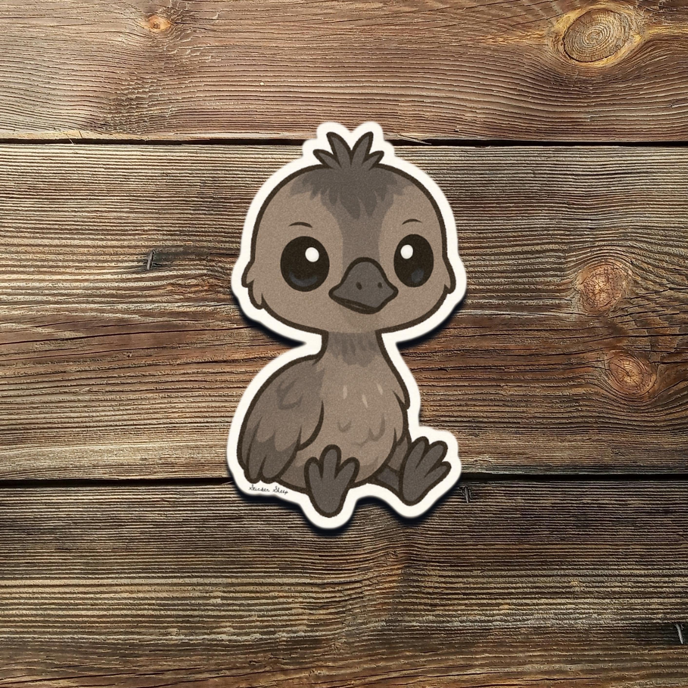 Chibi Emu Sticker – Cute Kawaii Emu Vinyl Decal | Funny Bird