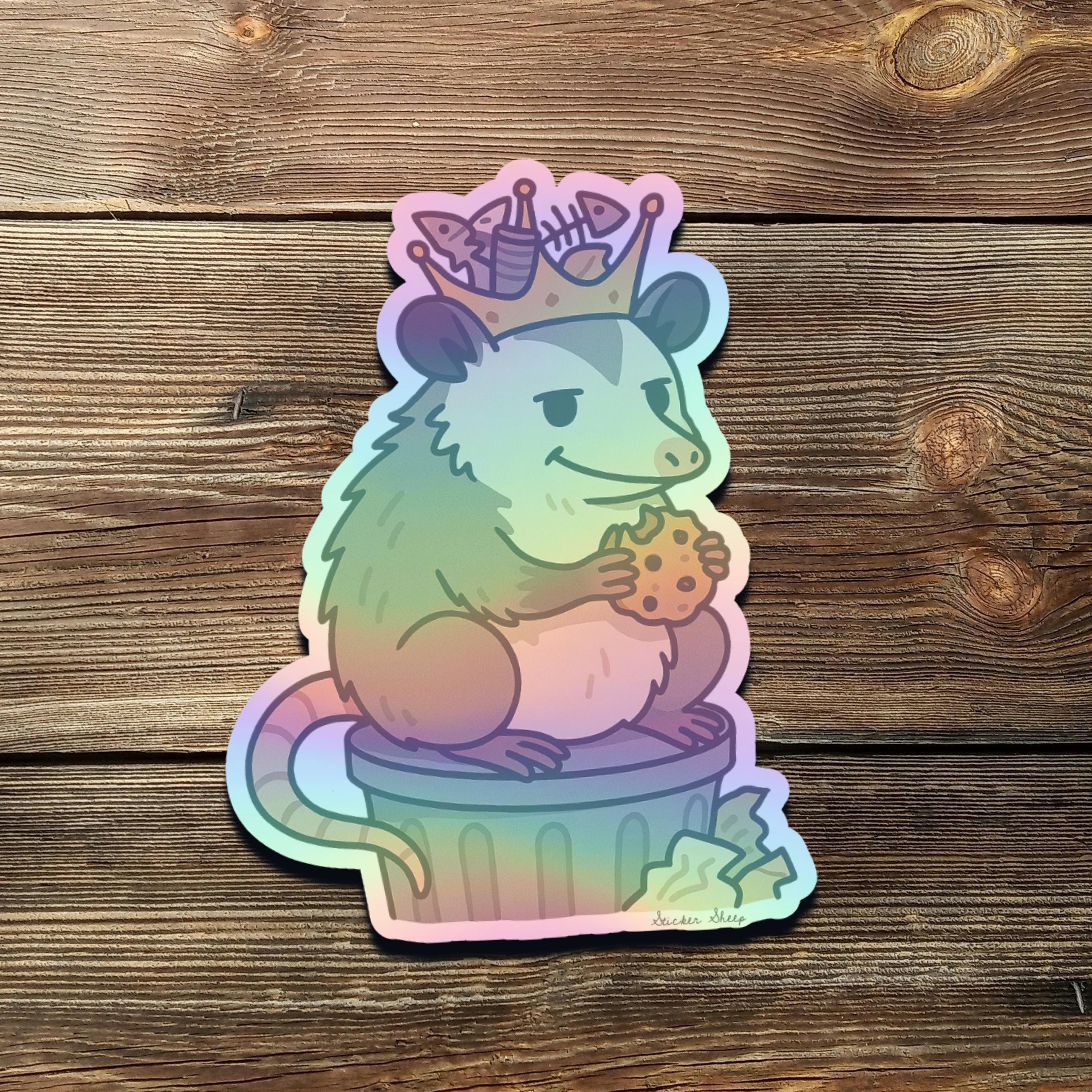 Funny Opossum Trash King Sticker | Meme Vinyl Decal - Etsy