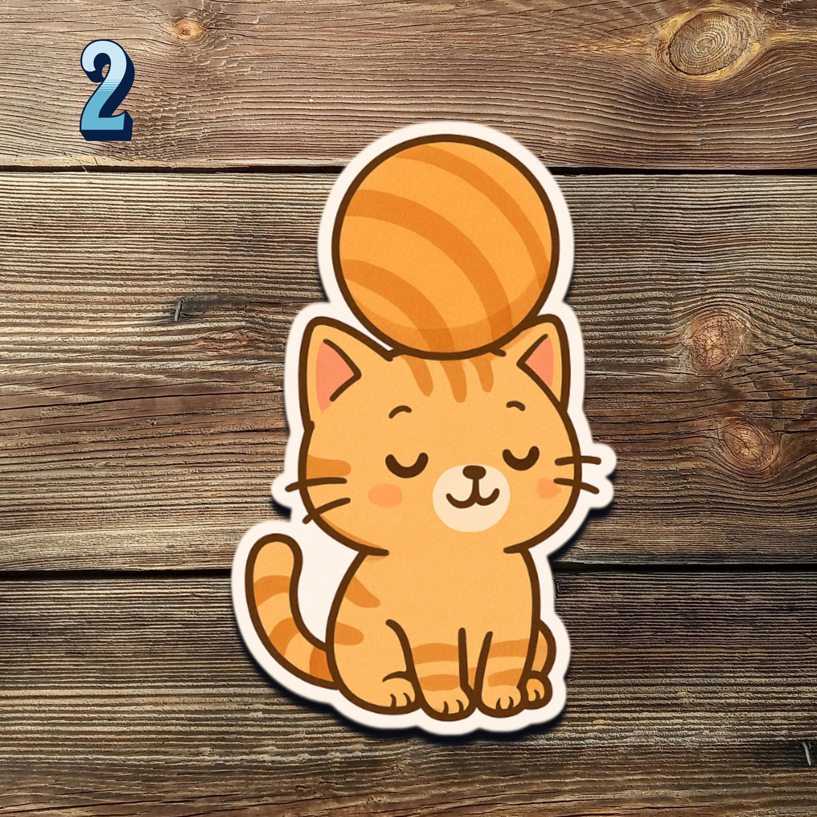 Kawaii Orange Tabby Cat Sticker Set: Waterproof Laptop Stickers - Etsy