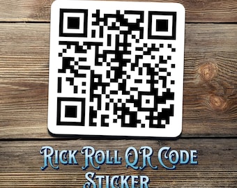 Autocollant rickroll QR Code drôle, décalcomanie en vinyle pour ordinateur portable, bouteille d&#39;eau, cadeau pour amis, collègues ou fans d&#39;Internet