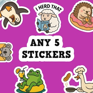 Any 5 Vinyl Stickers - Custom Sticker Pack - Choose Your Own Bundle - Perfect Gift for Laptops, Planners, Water Bottles, Stanley and More