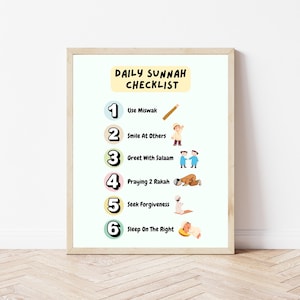 Daily Sunnah Checklist: Muslim Kid’s Educational Poster (PDF)