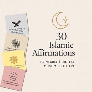 30 Islamic Affirmation Cards – Printable Muslim Affirmations | Islamic Printables, Motivational & Inspirational Quote Flashcards
