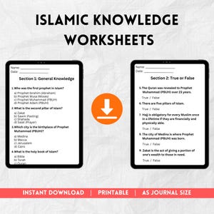 Kid Islamische Trivia Printable | Lustiges islamisches Quiz-Spiel für Kinder | Edukative Eid-Aktivität | Testen Sie Ihr Wissen PDF