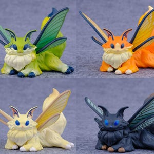 Kawaii Butterfly Cat Figurine Set – PVC Cartoon Moth Cat Toy Statue, Magic Creature Desktop Decor, Jewelry Display Desk Ornament Gift