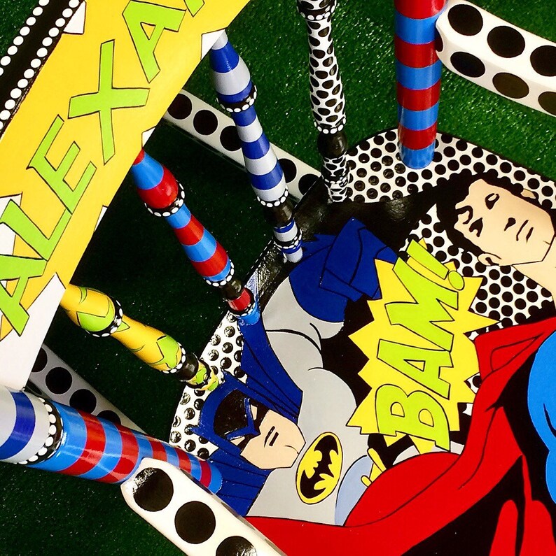 Superhero Kids Rocking Chair Superman Spiderman Batman Rocker for Children Every Little Boy is a Superhero