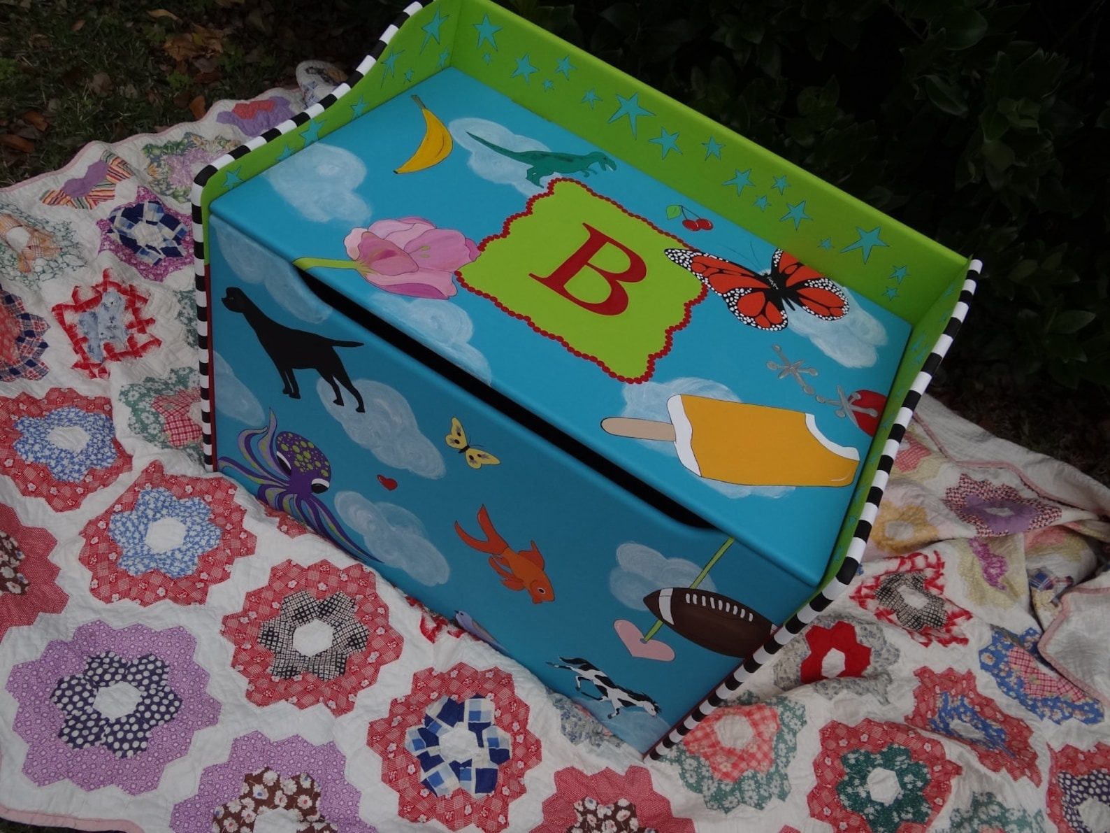 Personalized Toy Box Custom Hand Painted Toy Chest Toy Box Etsy