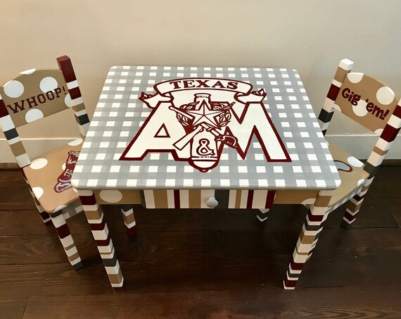 Aggie Baby Texas A And M Table And Chairs For Toddlers Toddler Furniture College Team Football Team Decor For Kids Texas A M University Kids