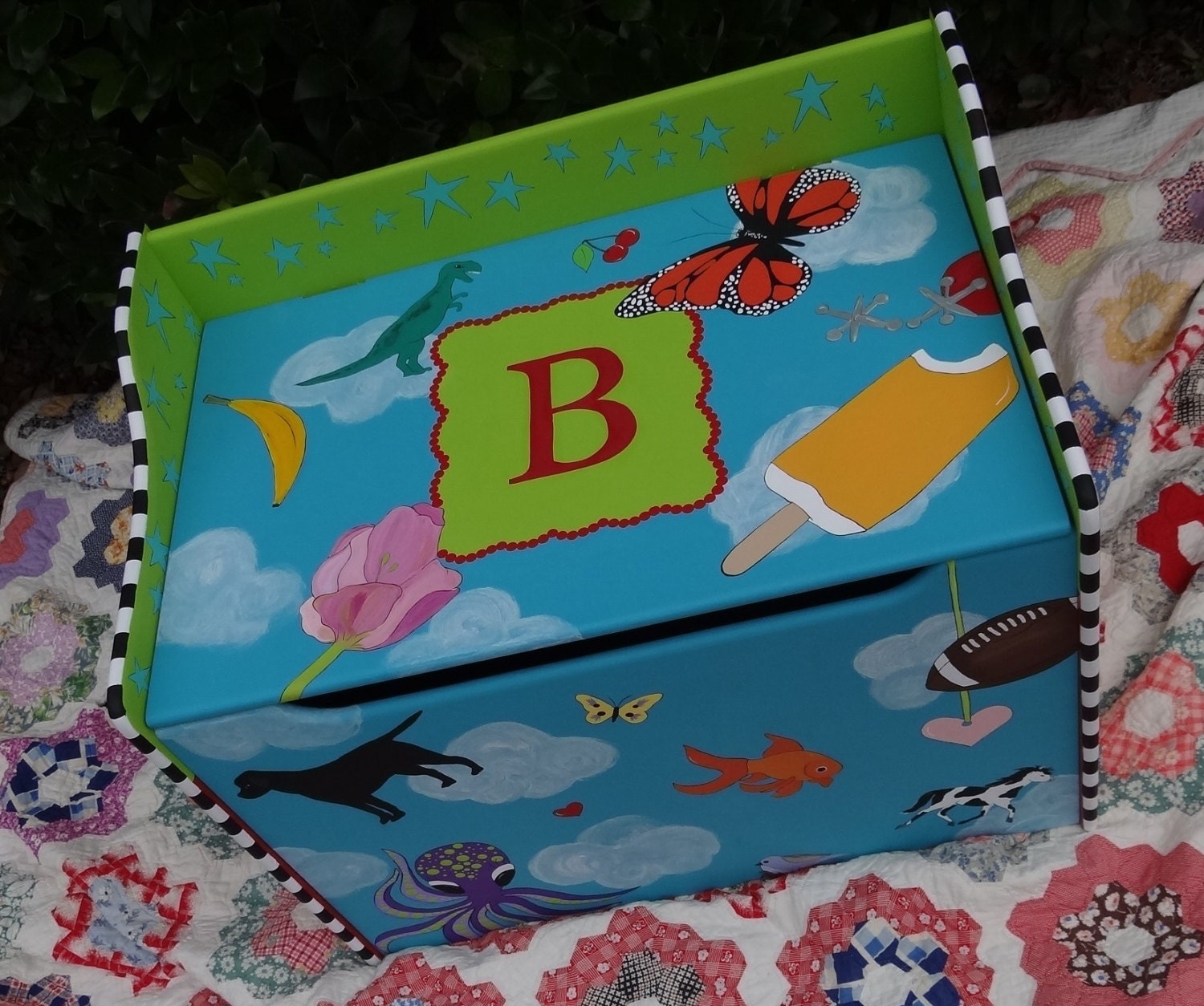 Personalized Toy Box Custom Hand Painted Toy Chest Toy Box Etsy