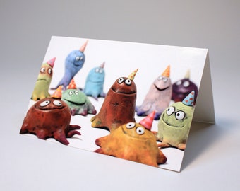 fun card, party invite, birthday invitation, celebration, PARTY SQUIDS