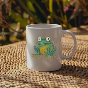 Mug lunatique grenouille | Cadeau idéal pour les amoureux de la nature | Art de grenouille | Gobelincore | Anniversaire | Crapaud lunatique | Cottagecore |Tasse à café grenouille