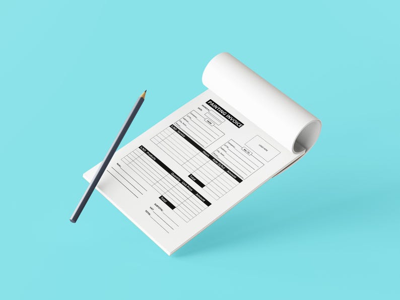 Painting Invoice. Minimalist Paint Invoice Template, Invoice Editable, Painters Invoice in Microsoft Word format, Invoice Template image 4