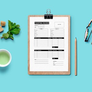 Painting Invoice. Minimalist Paint Invoice Template, Invoice Editable, Painters Invoice in Microsoft Word format, Invoice Template image 5