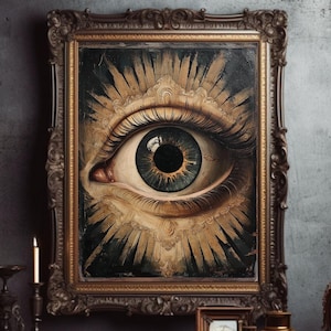 Surrealist Eye Art Print: Vintage Gothic Occult Decor