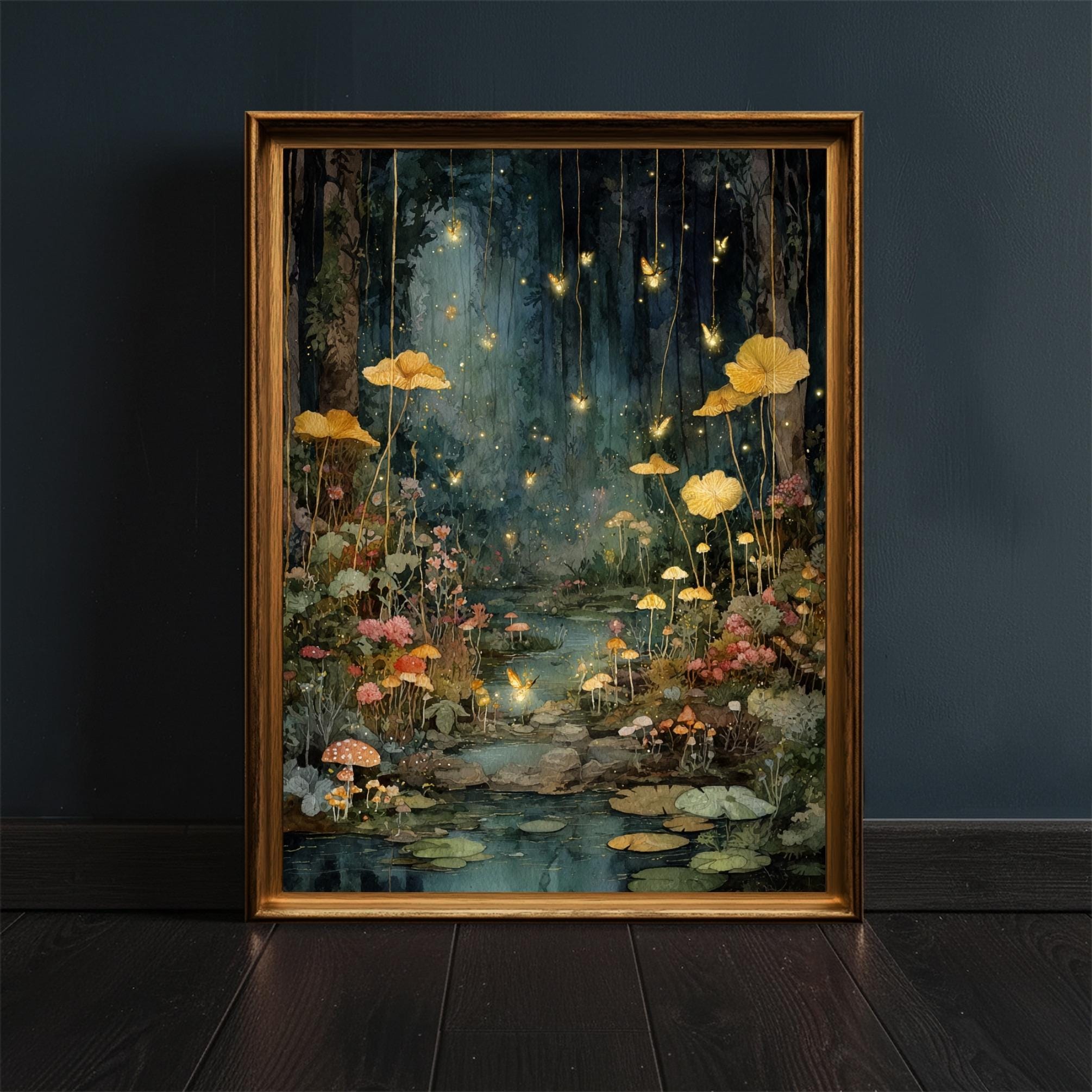 Enchanted Forest Art Print, Fairycore Mushroom Wall Art, Magical ...