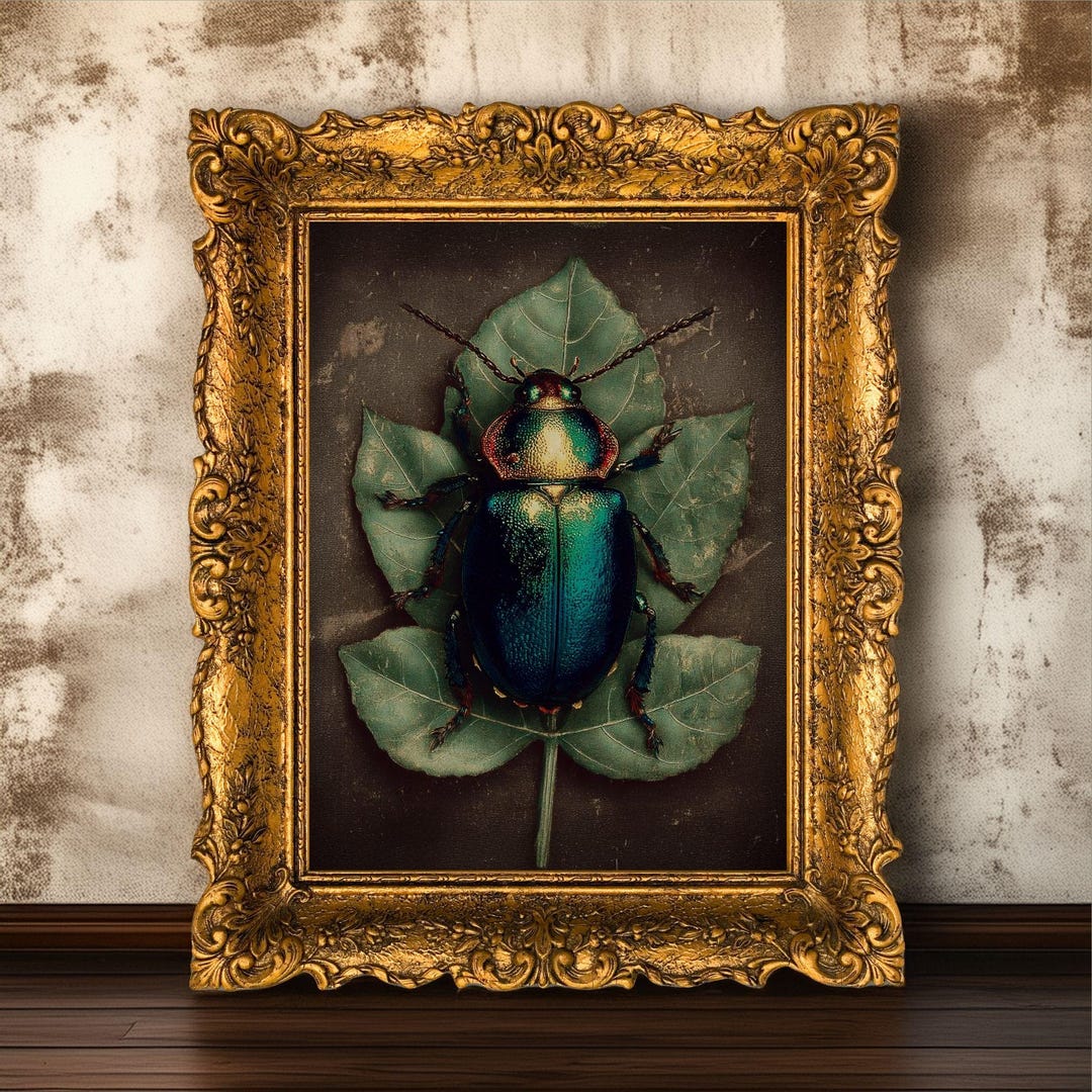 Gothic Insects Jewel Beetle Art Print: Iridescent Insect, Gothic Entomology ...
