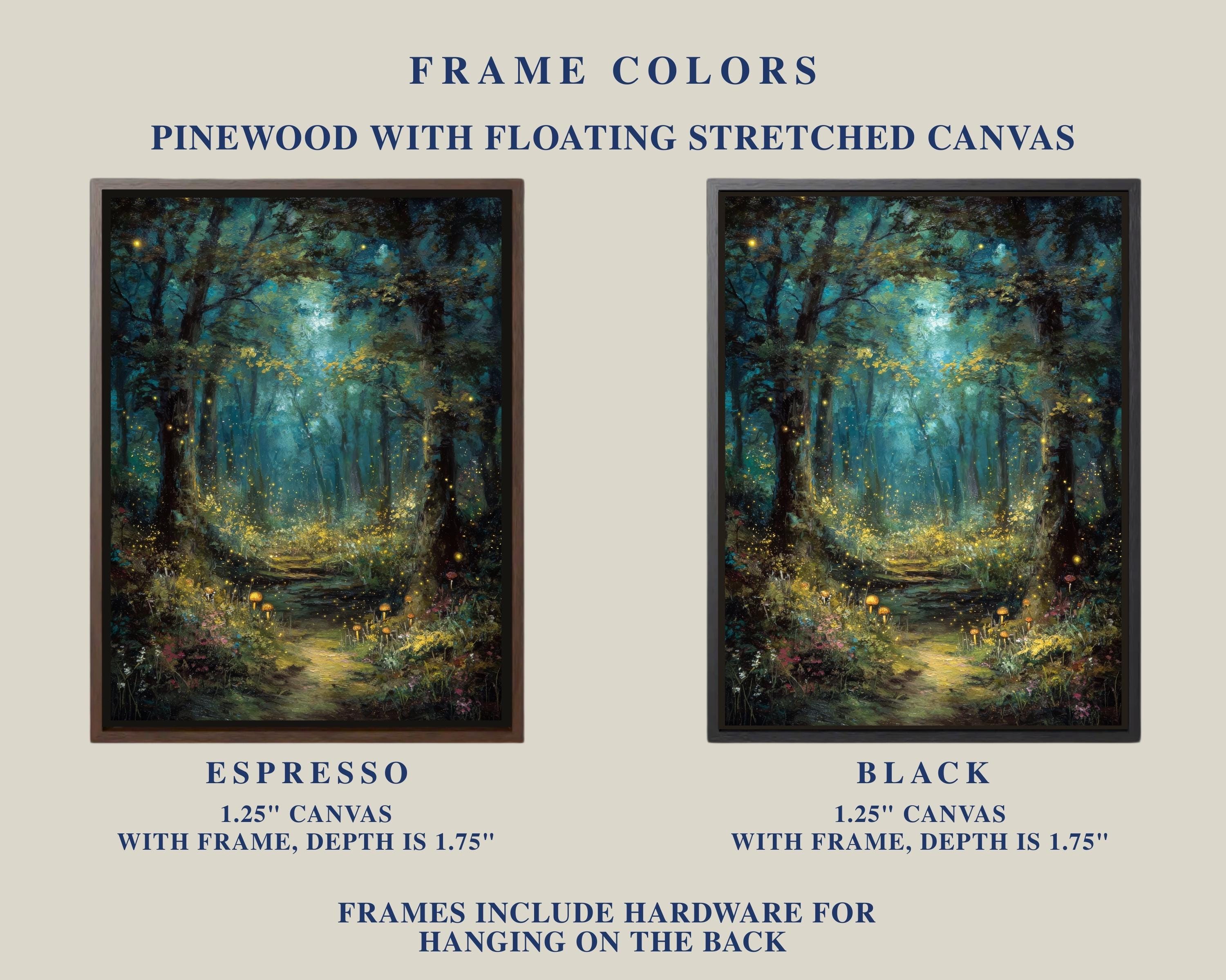 Enchanted Forest Art Print, Fairy Light Woodland Wall Art, Mystical ...