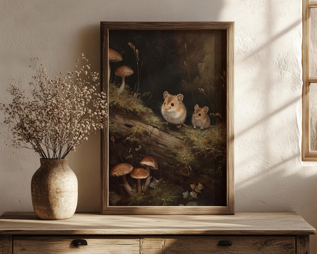 Mouse Artwork Whimsical Mouse Art Print: Cottagecore Forest Animal Illustration - Etsy