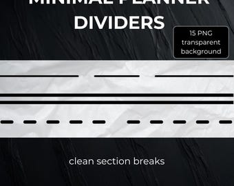 Minimal Line Divider PNG Set | Planer Layouts (Digitaler Download)
