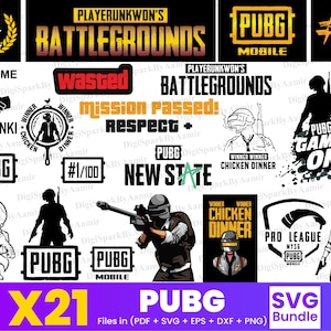 Pubg Svg Bundle Pubg Logo Playerunknown&#39;s Battlegrounds svg Winner Winner Chicken Dinner png Gamer svg bundle Pubg svg files for cricut