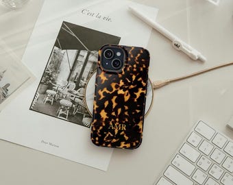 tortoise shell design customized initials