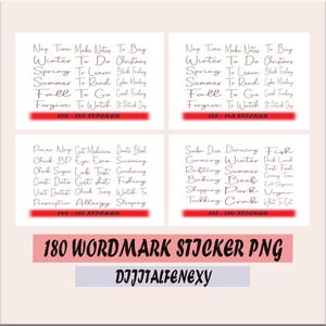 PNG-set met 180 positieve vibes | Wanddecoratie | Inspirerende woorden | Geïnspireerd door de natuur | Journalen | Verwijderbare vinylsticker | Digitale download