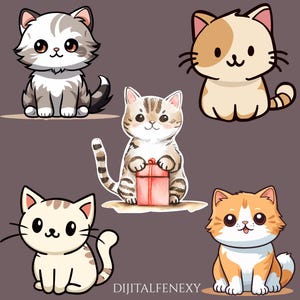 Cute Cat Stickers for Cat Lovers – Kawaii Vinyl Kitty Decals for Laptops, Journals, Gifts & Scrapbooking