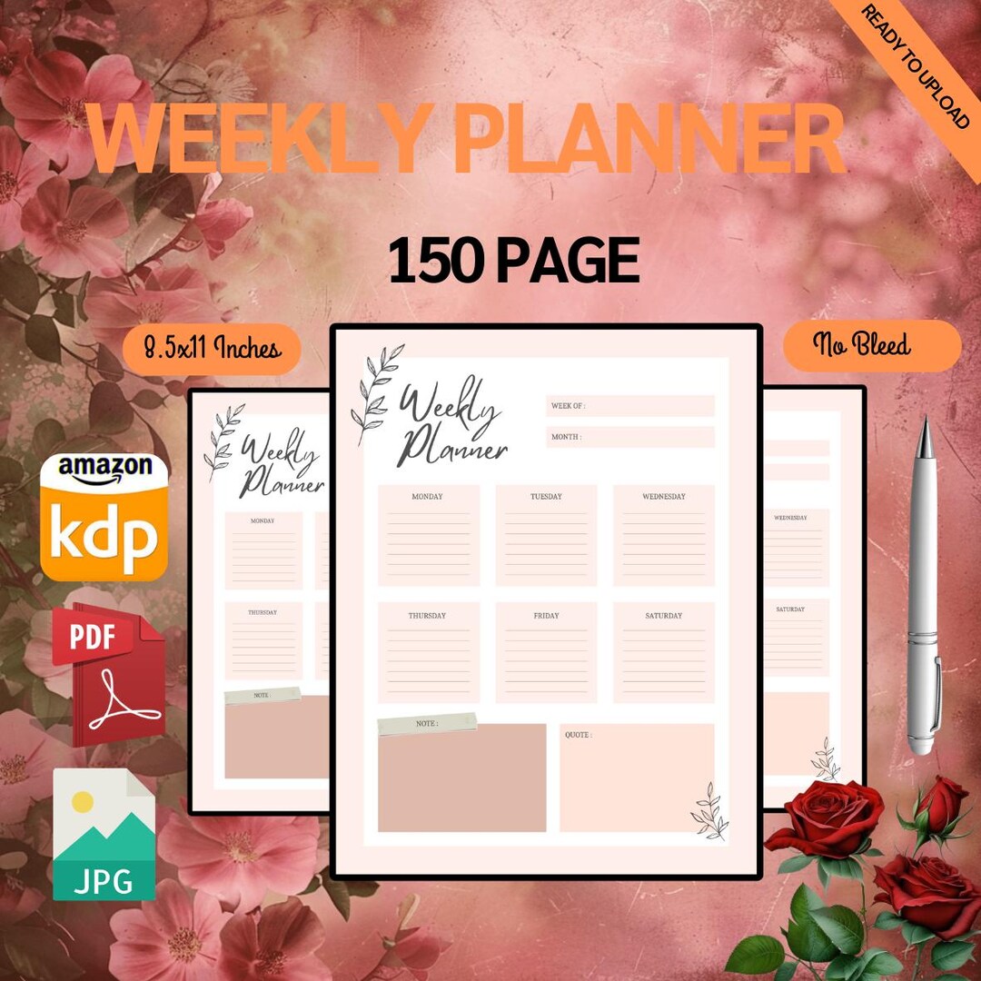 KDP Weekly Planner Canva Template | 2026-2030, 150 Pages (digital ...