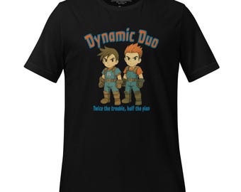 Dynamic Duo Gamer Shirt – Funny Co-Op Gaming Tee with Retro Characters