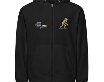Zombie Gamer Zip High Cotton Hoodie – Undead Gaming Sweatshirt