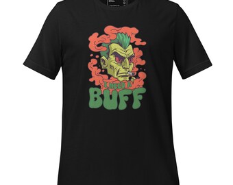 Funny Gamer Shirt “I Need a Buff” Weed Meme Tee