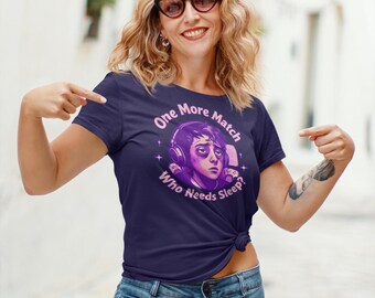 One More Match Gamer T Shirt Exhausted Player Funny Video Game Tee