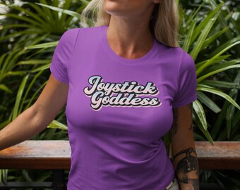 Joystick Goddess Retro Gamer T Shirt Soft Color Graphic Tee